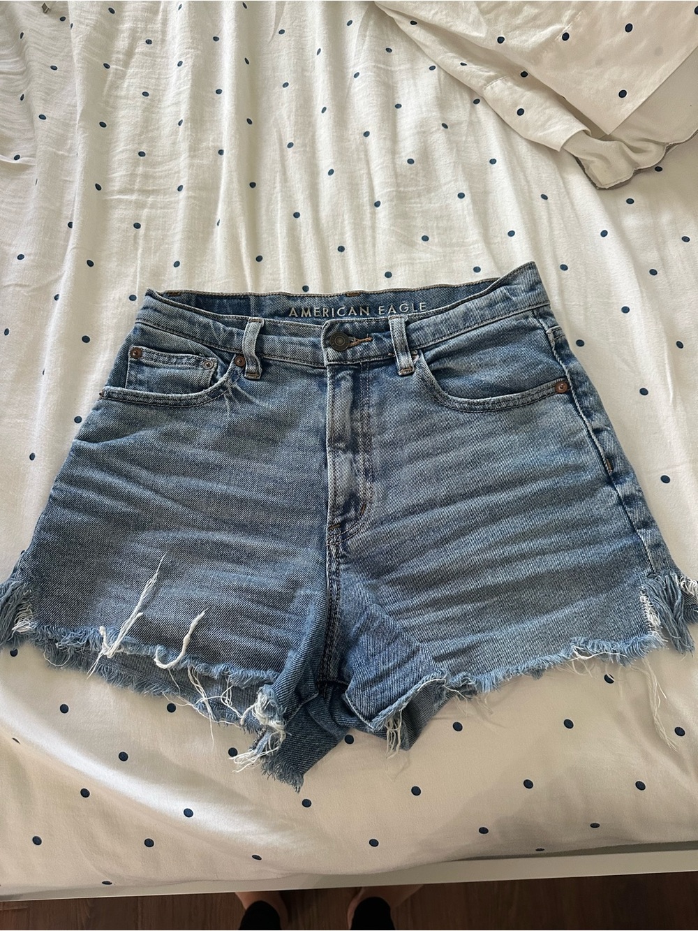 American Eagle Outfitters Blue Denim Jeans with Brown Stitching